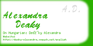 alexandra deaky business card